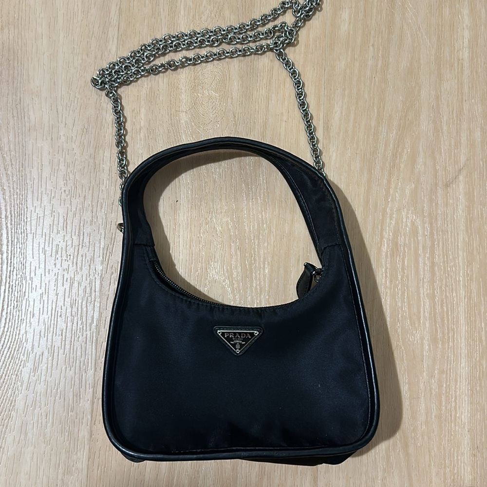 Prada  Small Nylon and Leather Tote- Authentic